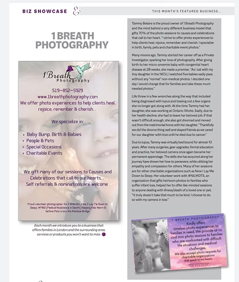 Featured Business - Biz Showcase | 1 Breath Photography